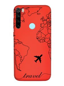 Матовий червоний чохол на Xiaomi Redmi Note 8T :: Карта. Контур (принт 330)