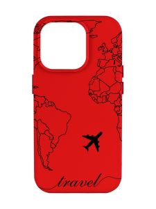 Матовий червоний чохол на Apple iPhone 14 Pro Max :: Карта. Контур (принт 330)