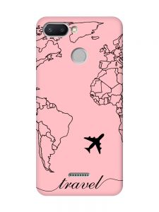 Матовий рожевий чохол на Xiaomi Redmi 6 :: Карта. Контур (принт 330)