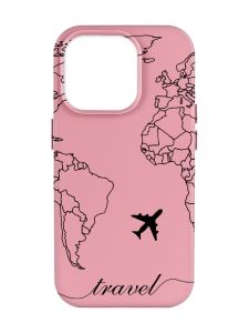 Матовий рожевий чохол на Apple iPhone 14 Pro Max :: Карта. Контур (принт 330)