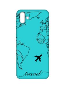Матовий бірюзовий чохол на Samsung Galaxy A04 :: Карта. Контур (принт 330)