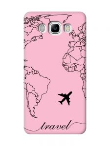 Матовий рожевий чохол на Samsung Galaxy J7(2016) J710 :: Карта. Контур (принт 330)