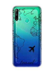 Прозорий чохол для Huawei P40 lite E / Y7p  :: Карта. Контур (принт 330)