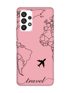 Матовий рожевий чохол на Samsung Galaxy A53 4G/5G :: Карта. Контур (принт 330)