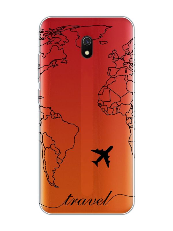 Прозорий чохол на Xiaomi Redmi 8A :: Карта. Контур (принт 330)