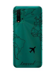 Прозорий чохол на Xiaomi Redmi 9T  :: Карта. Контур (принт 330)