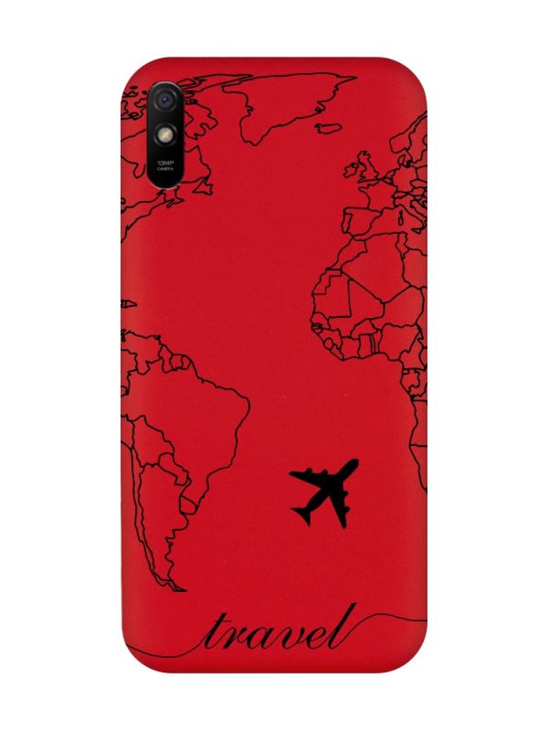 Матовий червоний чохол на Xiaomi Redmi 9A :: Карта. Контур (принт 330)