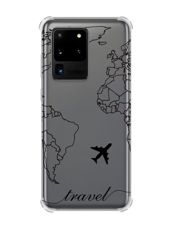 Чохол з потовщеними кутами на Samsung Galaxy S20 Ultra :: Карта. Контур (принт 330)
