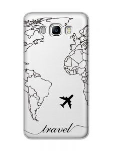 Прозорий чохол на Samsung Galaxy J7(2016) J710 :: Карта. Контур (принт 330)