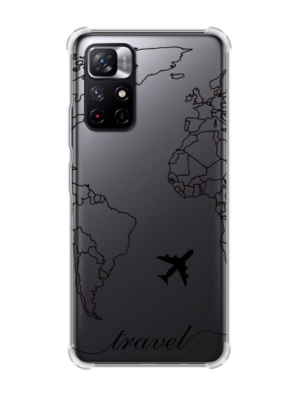 Чохол з потовщеними кутами на Xiaomi Redmi Note 11 5G :: Карта. Контур (принт 330)
