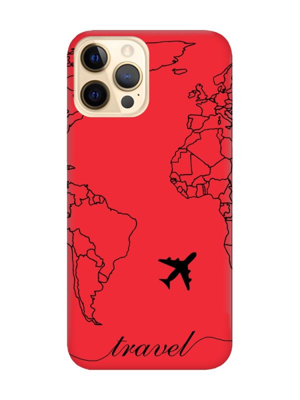 Матовий червоний чохол на Apple iPhone 12 Pro Max :: Карта. Контур (принт 330)