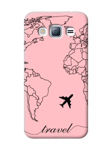 Матовий рожевий чохол на Samsung Galaxy J3 / J310 :: Карта. Контур (принт 330)