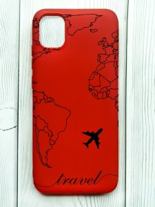 Матовий червоний чохол на Samsung Galaxy A04E/A042 :: Карта. Контур (принт 330)