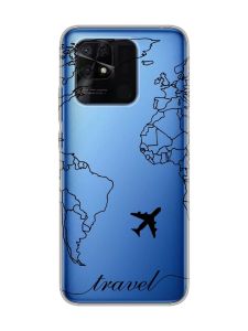 Прозорий чохол на Xiaomi Redmi 10C :: Карта. Контур (принт 330)