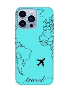 Матовий бірюзовий чохол на Apple iPhone 13 Pro Max :: Карта. Контур (принт 330)