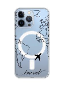 Магнітний чохол на iPhone 13 Pro (6.1) із підтримкою MagSafe :: Карта. Контур (принт 330)