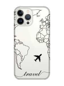 Прозорий чохол із захистом камери на iPhone 14 Pro Max :: Карта. Контур (принт 330)