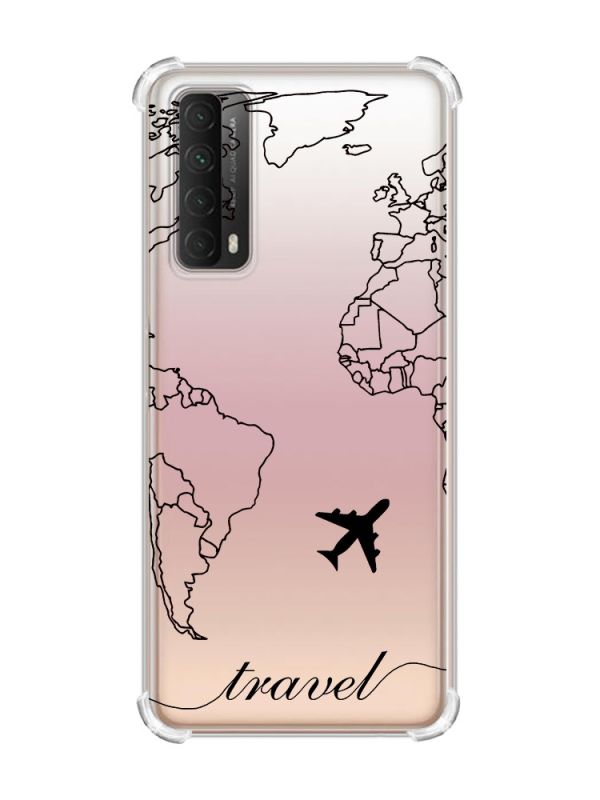 Чохол з потовщеними кутами на Huawei P Smart 2021 :: Карта. Контур (принт 330)
