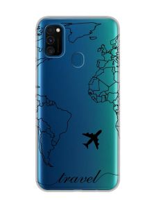 Прозорий чохол на Samsung Galaxy M30s/M21 :: Карта. Контур (принт 330)