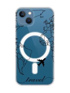 Магнітний чохол на iPhone 13 (6.1) із підтримкою MagSafe :: Карта. Контур (принт 330)