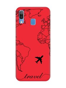 Матовий червоний чохол на Samsung Galaxy A30 (2019) / A20 (2019) :: Карта. Контур (принт 330)