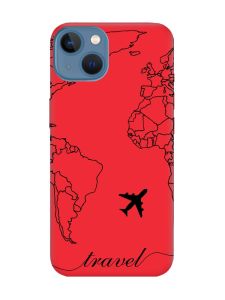 Матовий червоний чохол на Apple iPhone 13 :: Карта. Контур (принт 330)