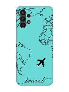 Матовий бірюзовий чохол на Samsung Galaxy A13 4G :: Карта. Контур (принт 330)