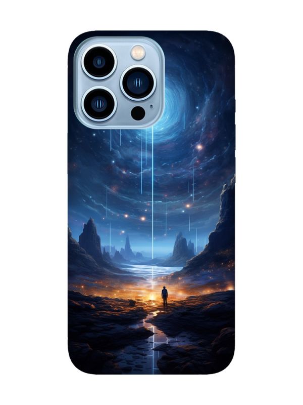 Чохол з бірюзовими боками на Apple iPhone 13 Pro Max :: Космос (принт 244)