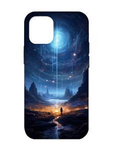 Чохол з бірюзовими боками на Apple iPhone 12/12 Pro (6.1) :: Космос (принт 244)