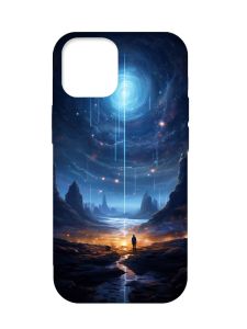 Чохол з бірюзовими боками на Apple iPhone 12 Pro Max :: Космос (принт 244)