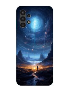 Чохол з бірюзовими боками на Samsung Galaxy A13 4G :: Космос (принт 244)