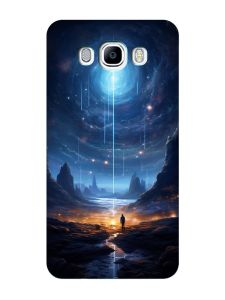 Чохол з бірюзовими боками на Samsung Galaxy J7(2016) J710 :: Космос (принт 244)