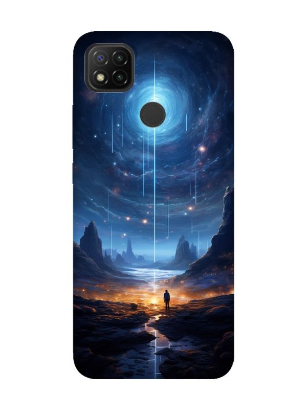 Чохол з бірюзовими боками на Xiaomi Redmi 9C/10A :: Космос (принт 244)