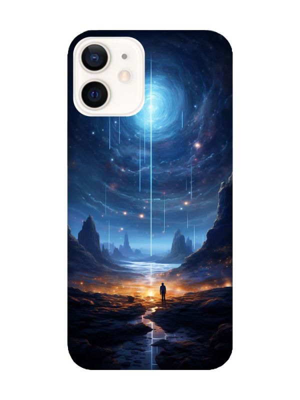 Чохол з червоними боками на Apple iPhone 12 / 12 Pro (6.1) :: Космос (принт 244)