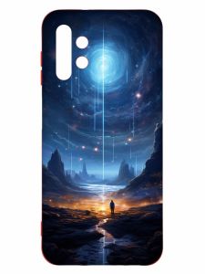 Чохол з червоними боками на Samsung A13 4G :: Космос (принт 244)