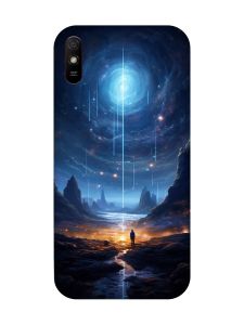 Чохол з червоними боками на Xiaomi Redmi 9A :: Космос (принт 244)