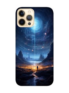 Чохол з рожевими боками на Apple iPhone 12 Pro Max :: Космос (принт 244)