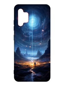 Чохол з рожевими боками на Samsung Galaxy A32 :: Космос (принт 244)