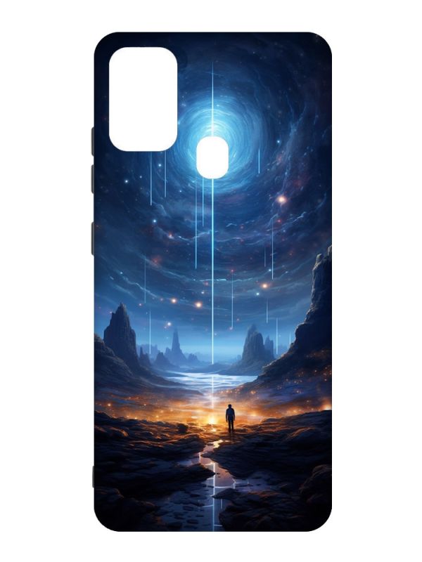Чохол з чорними боками на Samsung Galaxy M30s/M21 :: Космос (принт 244)