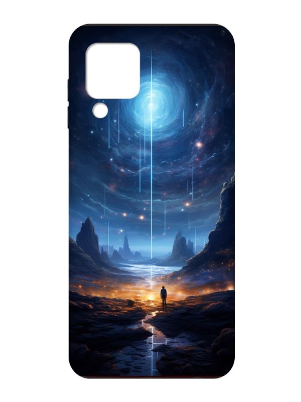 Чохол з чорними боками на Samsung Galaxy M32 / A22 / M22 4G :: Космос (принт 244)