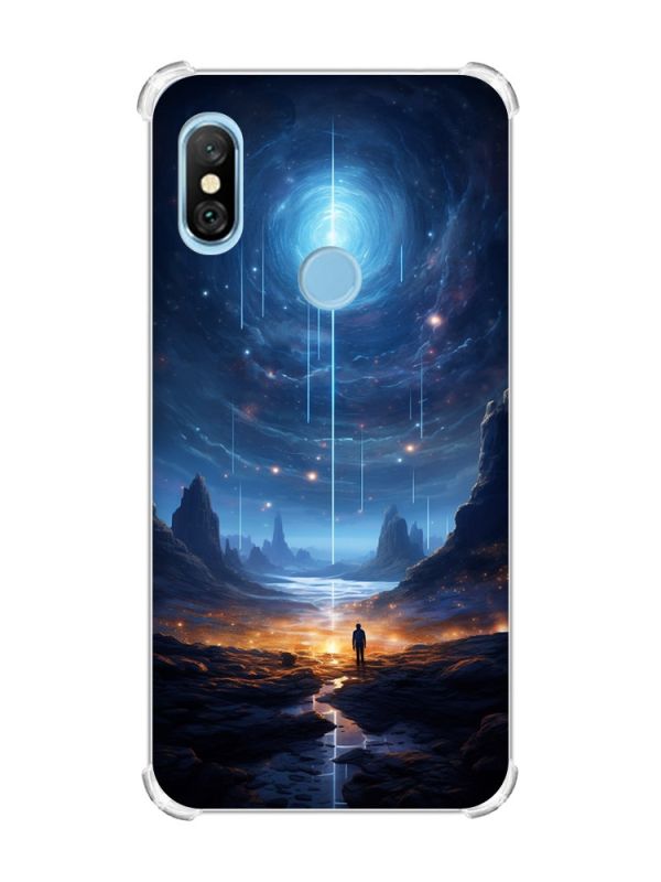 Чохол з потовщеними кутами на Xiaomi Redmi Note 6 Pro :: Космос (принт 244)