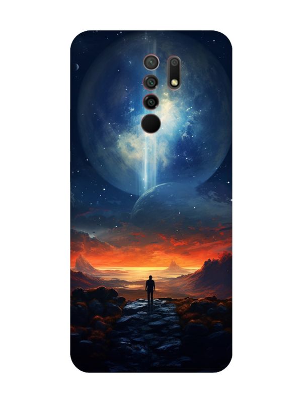 Чохол з червоними боками на Xiaomi Redmi 9 :: Космос (принт 247)