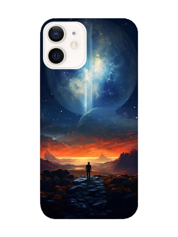 Чохол з рожевими боками на Apple iPhone 12 / 12 Pro (6.1) :: Космос (принт 247)