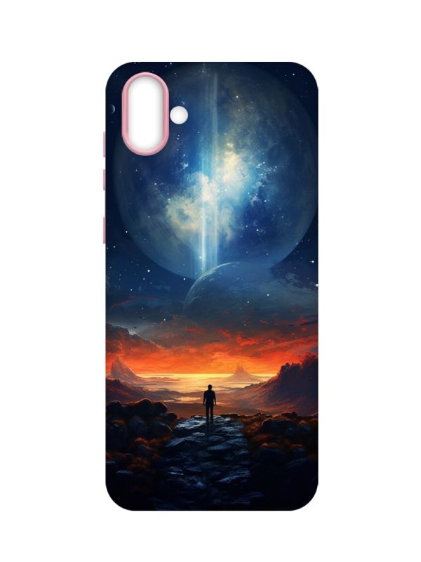 Чохол з рожевими боками на Samsung Galaxy A04 :: Космос (принт 247)