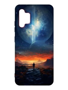 Чохол з рожевими боками на Samsung Galaxy A32 :: Космос (принт 247)