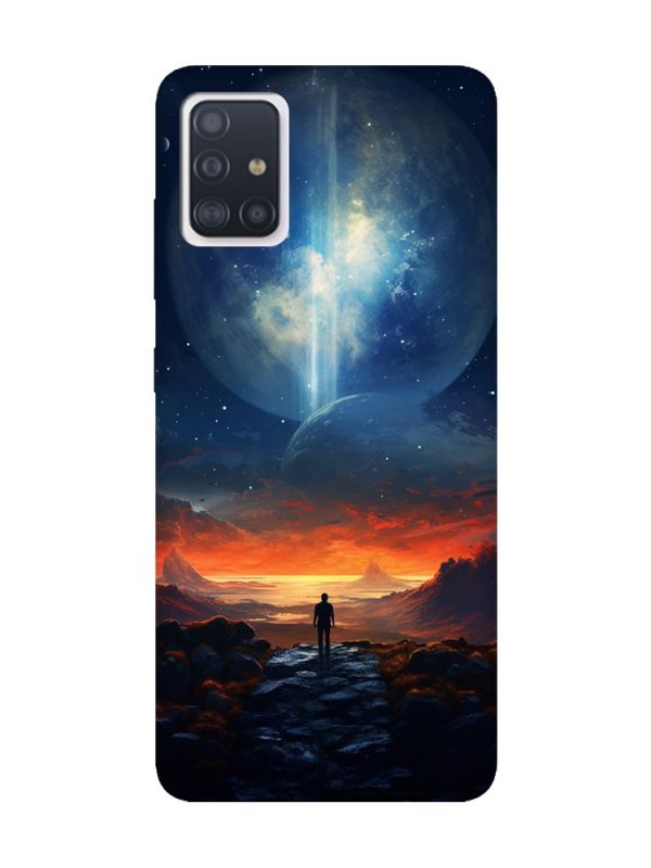 Чохол з рожевими боками на Samsung Galaxy A51 :: Космос (принт 247)