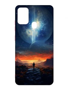 Чохол з рожевими боками на Samsung Galaxy M30s/M21 :: Космос (принт 247)