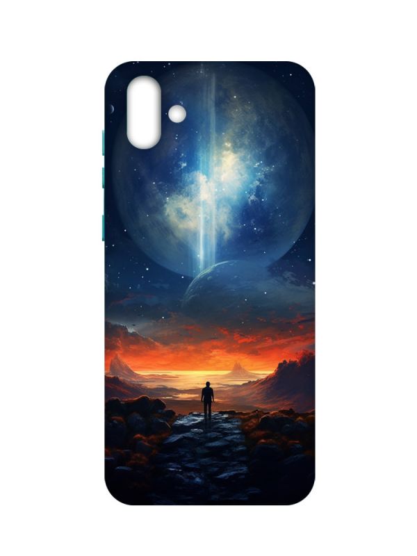 Чохол з бірюзовими боками на Samsung Galaxy A04 :: Космос (принт 247)