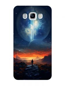 Чохол з бірюзовими боками на Samsung Galaxy J7(2016) J710 :: Космос (принт 247)