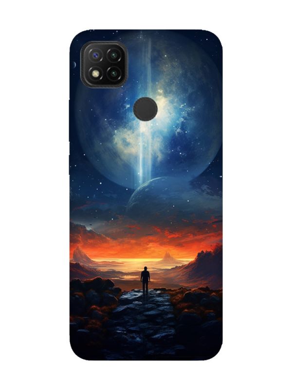 Чохол з бірюзовими боками на Xiaomi Redmi 9C/10A :: Космос (принт 247)